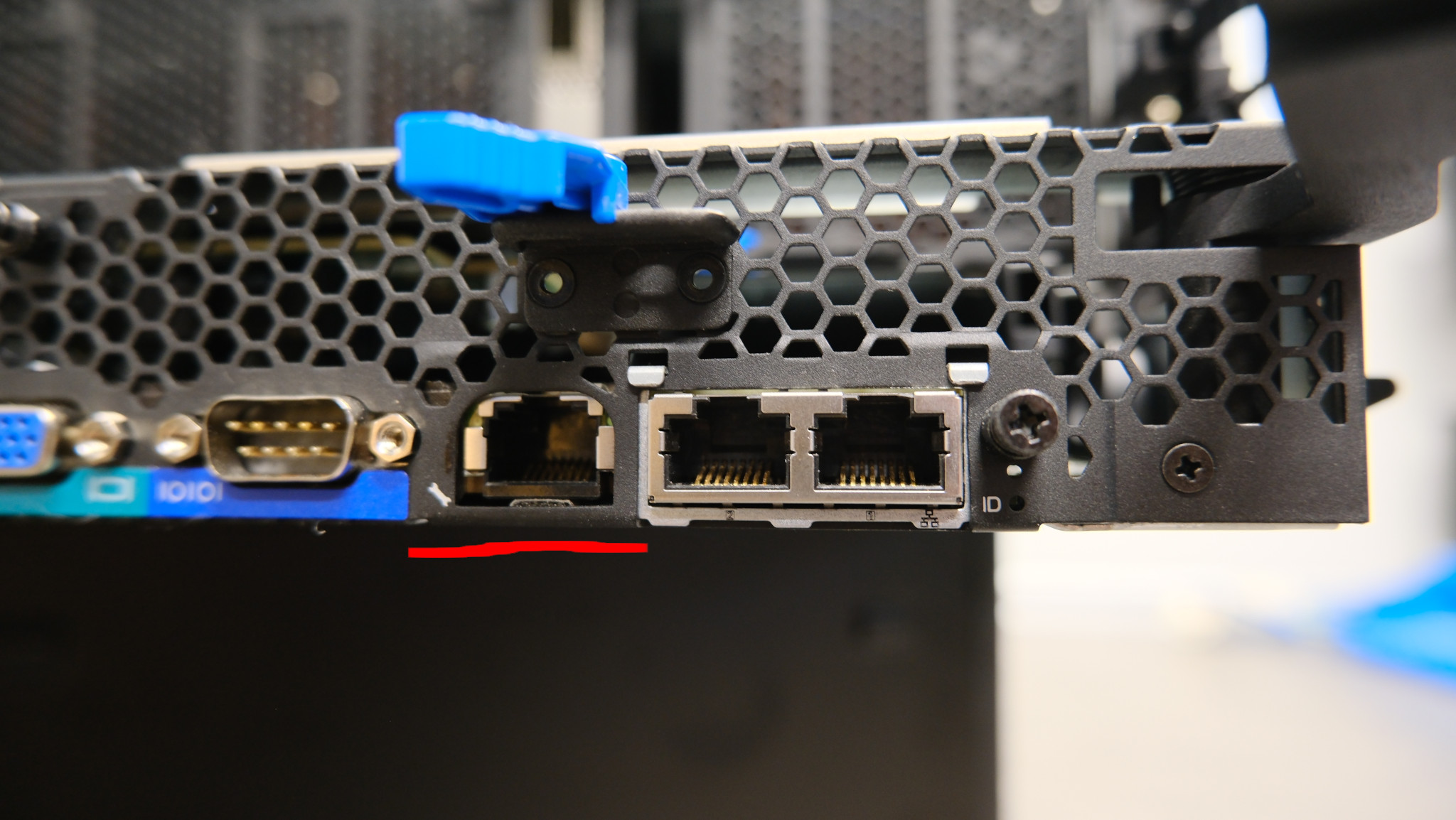Illustration of a server management network port